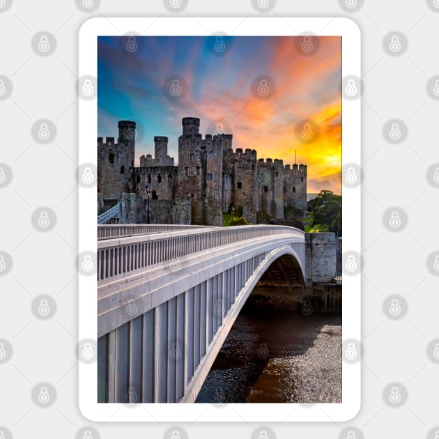 Conwy Castle Wales Sticker by Adrian Evans Photography